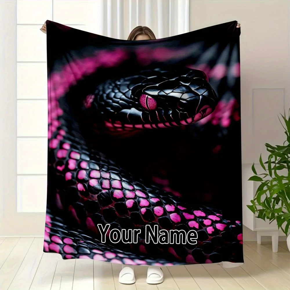 A personalized plush snake toy custom blanket is suitable for Halloween, Christmas gifts, home trips, and wedding souvenirs