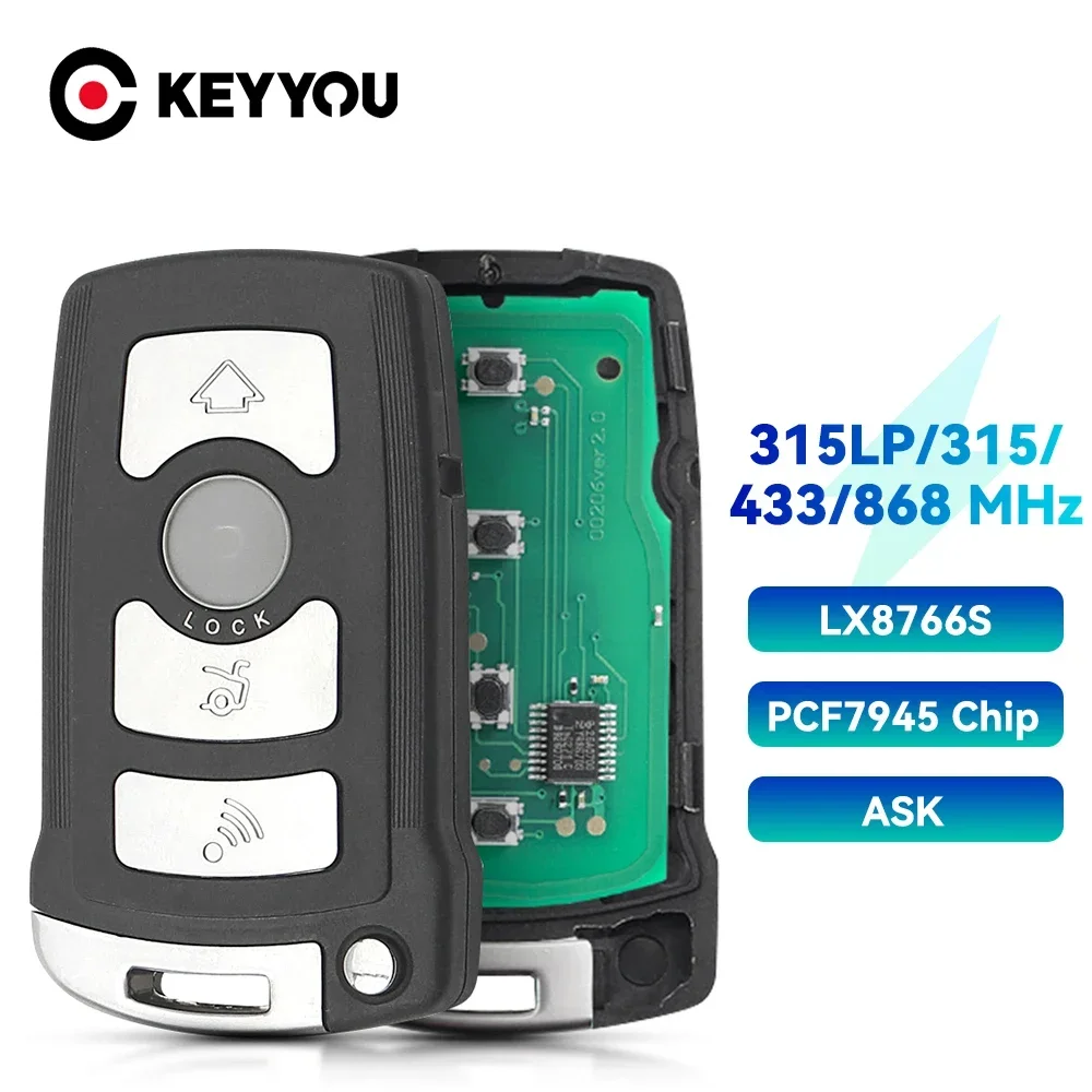 

KEYYOU 1PCS Remote Car Key PCF7945 Chip For BMW 7 Series 730/740 (E65 / E66) CAS1 / CAS2 Anti-theft System 315LP/315/433/868 Mhz