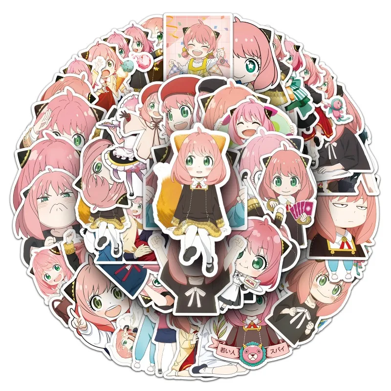 50 ชิ้นญี่ปุ่นอะนิเมะสายลับเล่นบ้าน SPY×FAMILY คาวาอิการ์ตูนรูปแบบสติกเกอร์ของขวัญขนาดเล็ก