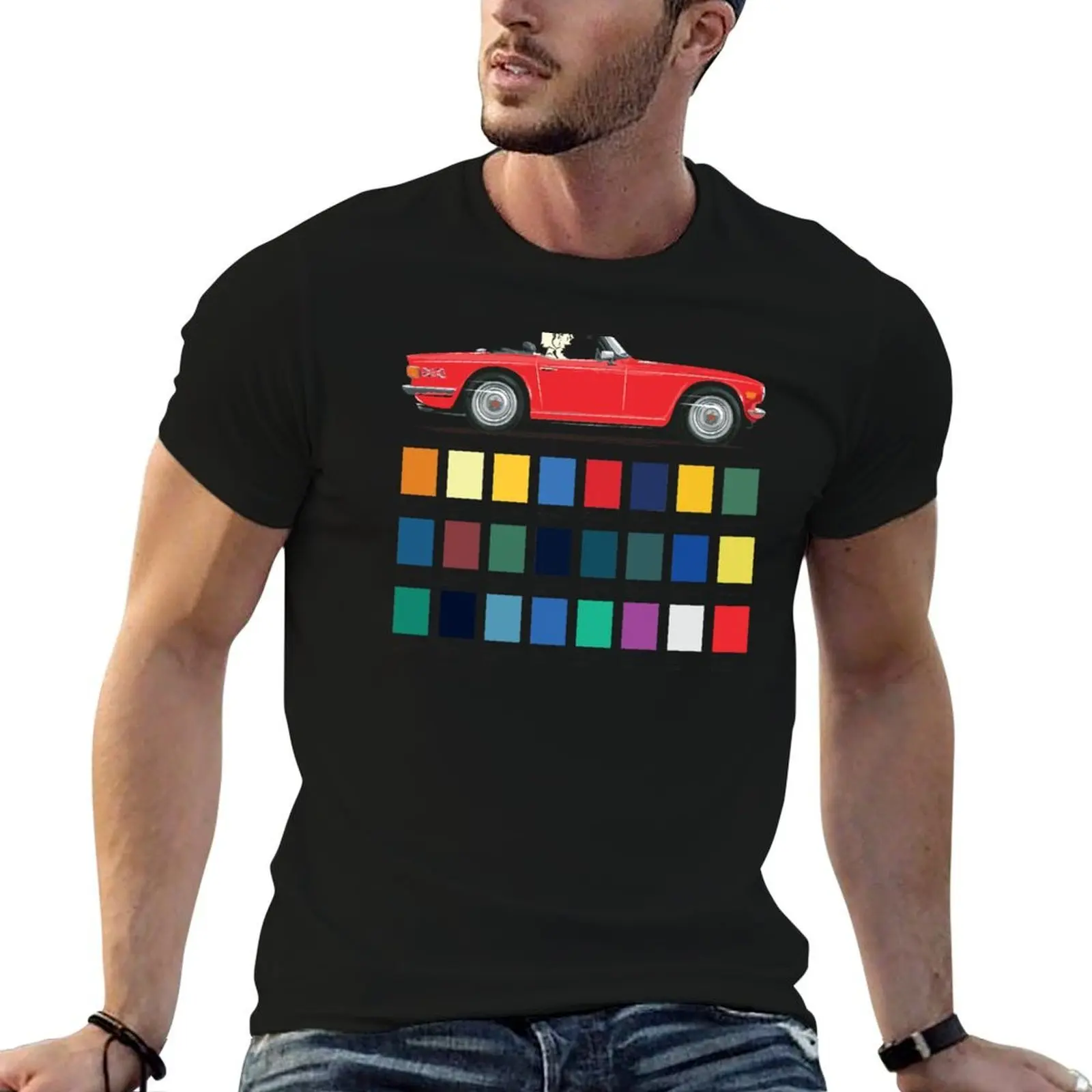

Signal Red coloured TR6 – the car of many colors T-Shirt t shirts designer man t shirts for men t shirts cotton 100% T-Shirt