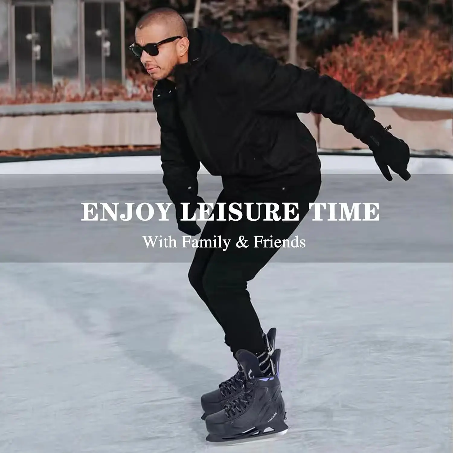 屋外およびアイスリンク用の調節可能なアイスホッケースケート、レクリエーションアイススケート、フィットネスホッケースケート楽しいアイススケートシューズ