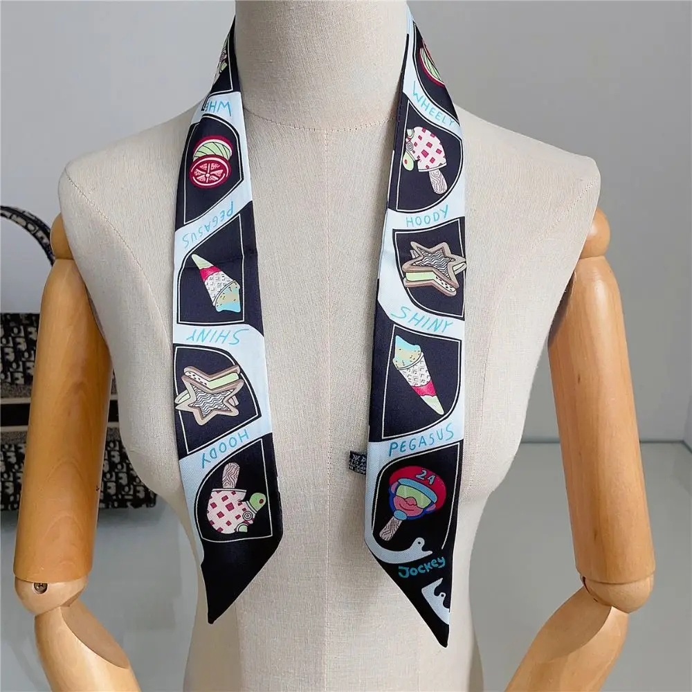 

Универсальные галстуки-бабочки, длинные шелковые шарфы с цветочным и клетчатым принтом, повязки для волос в виде мороженого, длинные ленты-шарфы, аксессуары для шарфов