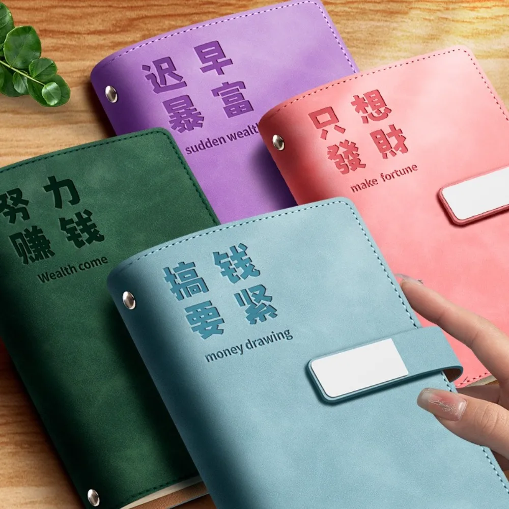 มัลติฟังก์ชั่นหลวม Leaf Ledger หนังสือแบบพกพาหนา Budget Storage Notebook ประณีต Accounting Book