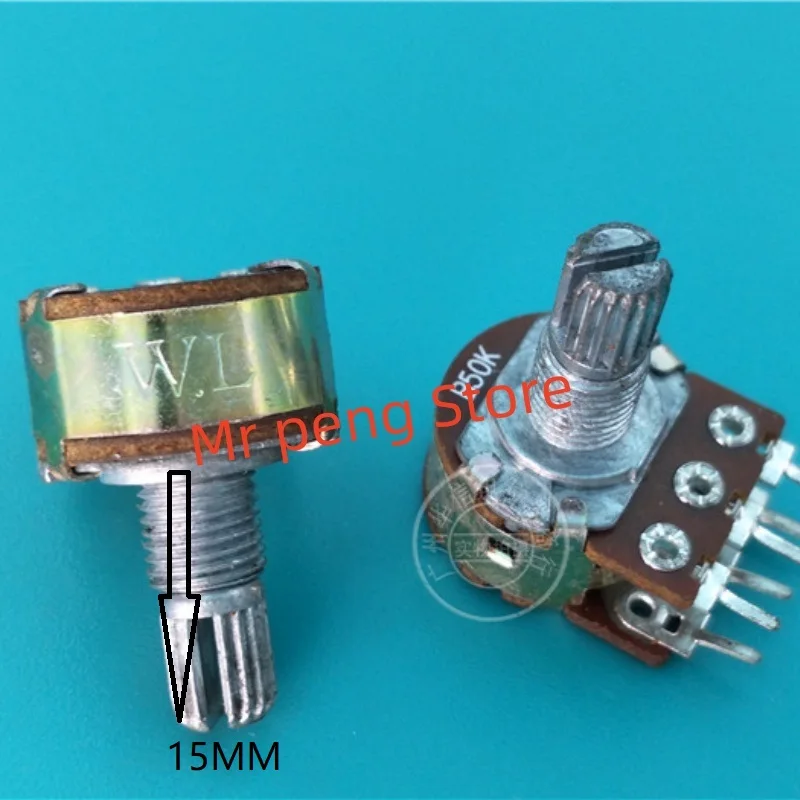 2pcs Imported diaphragm type WL 148 dual potentiometer B50K handle length 15MM for Rambler potentiometer