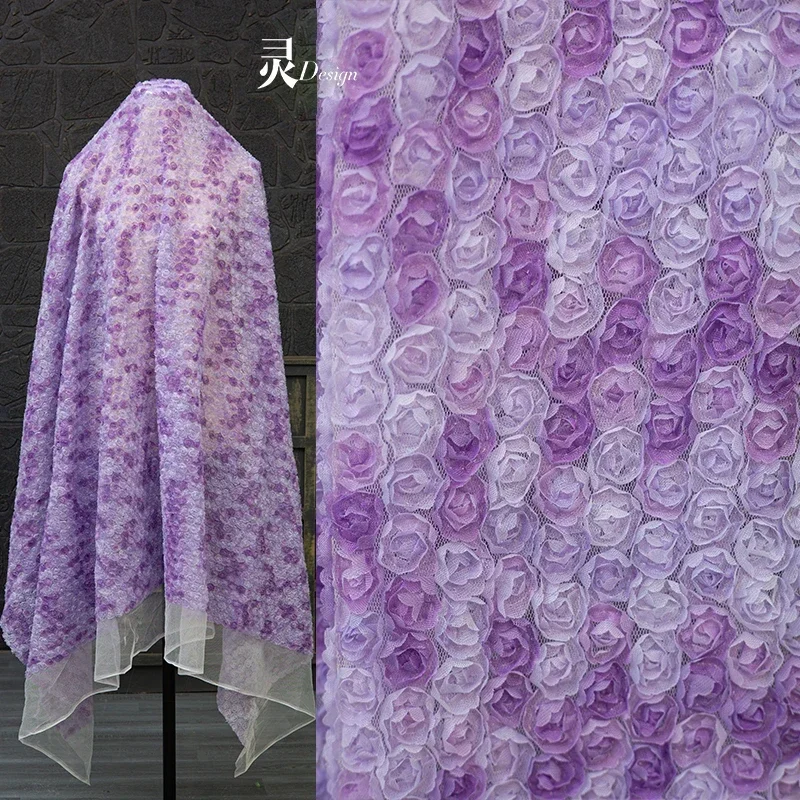 

Вышитая сетчатая ткань с градиентом для шалей, платьев, сценических костюмов, модной одежды, для рукоделия и шитья своими руками