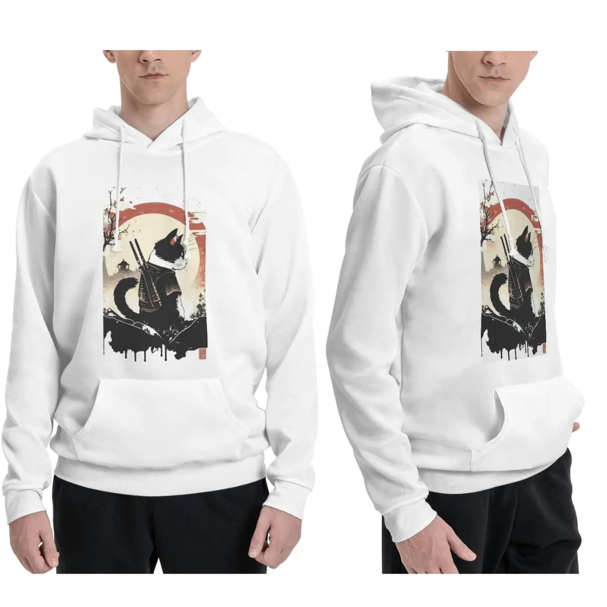 Cats Anime Samurai Sword (3) Hoodies Men Women Casual Pullover Sweatshirts Fashion Long Sleeve Streetwear Autumn Winter