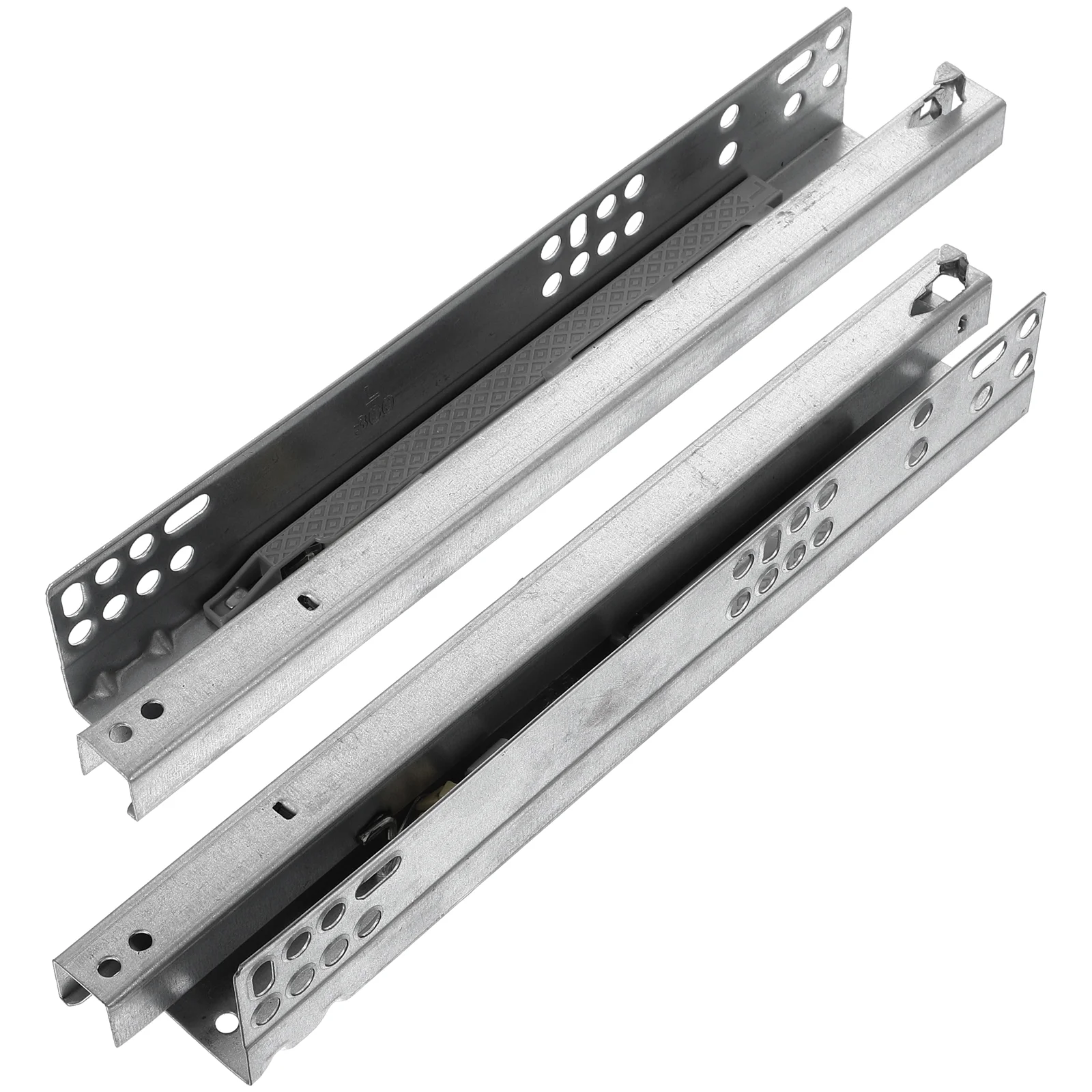 2 Pcs Hidden Slide Silent Rails Two Section Track Drawer Bottom Mute Runner Slides Heavy Buffer Cold Rolled Steel Thick Sheet