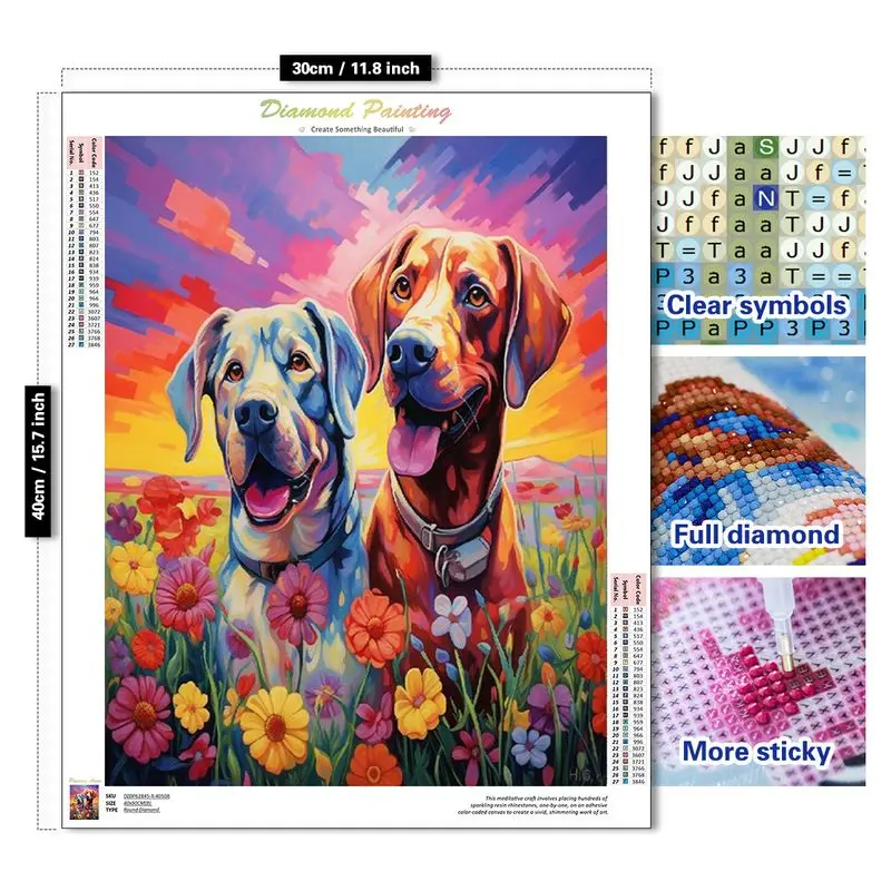 GATYZTORY 5d DIY Diamond Painting Full Round Dog Aniaml Mosaic Diamond Embroidery Cross Stitch Needlework Home Decoration