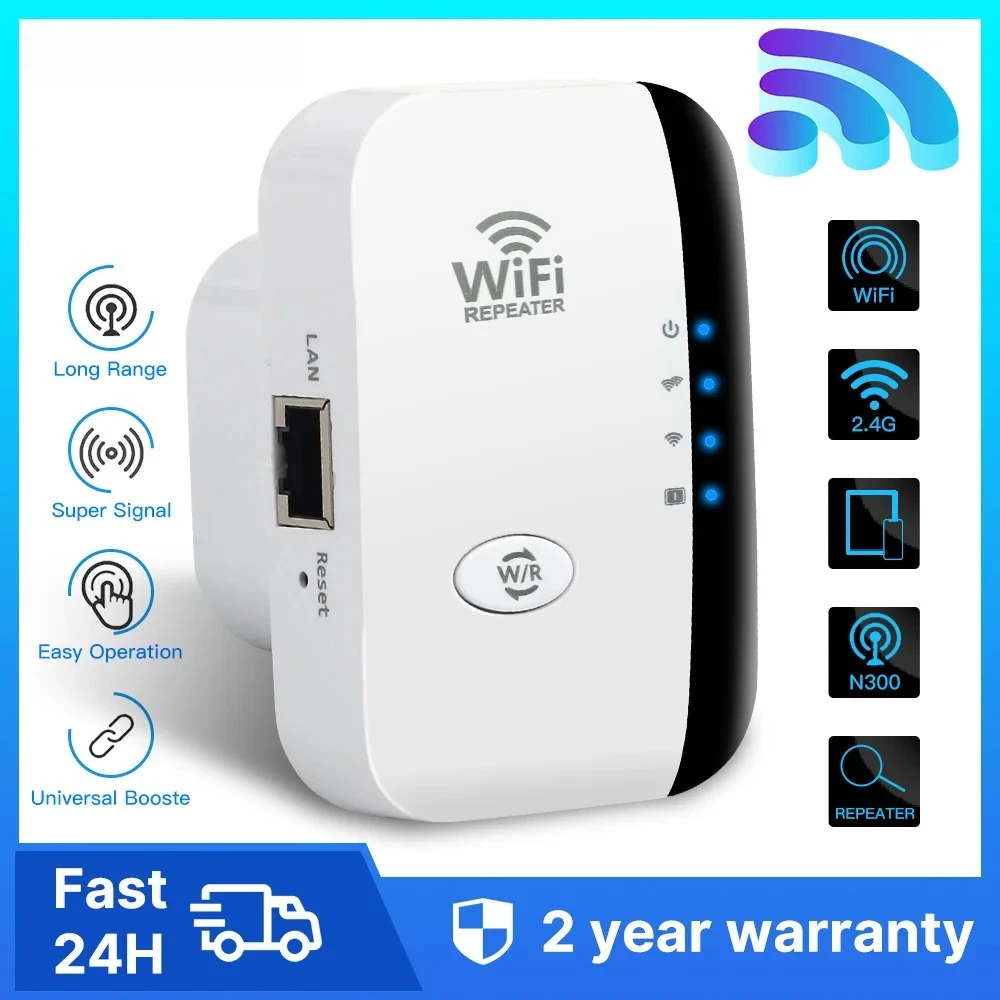 300Mbps Wireless WIFI Repeater 2.4G Router Wifi Range Extender Wi-Fi Signal Amplifier 802.11N Network Card Adapter for PC