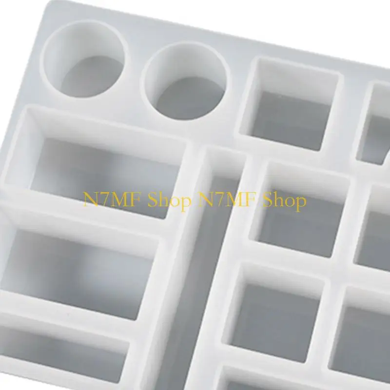 N7MF Crystal Diy Resin Gypsum Abrasives Irregular Building Blocks Square Ornaments Toy Silicone Mold