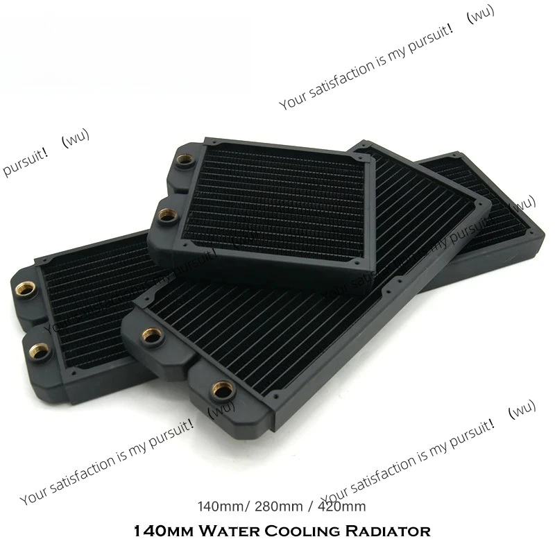 

Радиатор водяного охлаждения ПК, медь 140 мм, 280 мм, 420 мм, охладитель жидкой воды, процессор, графический процессор, теплообменник для вентилятора 140 мм