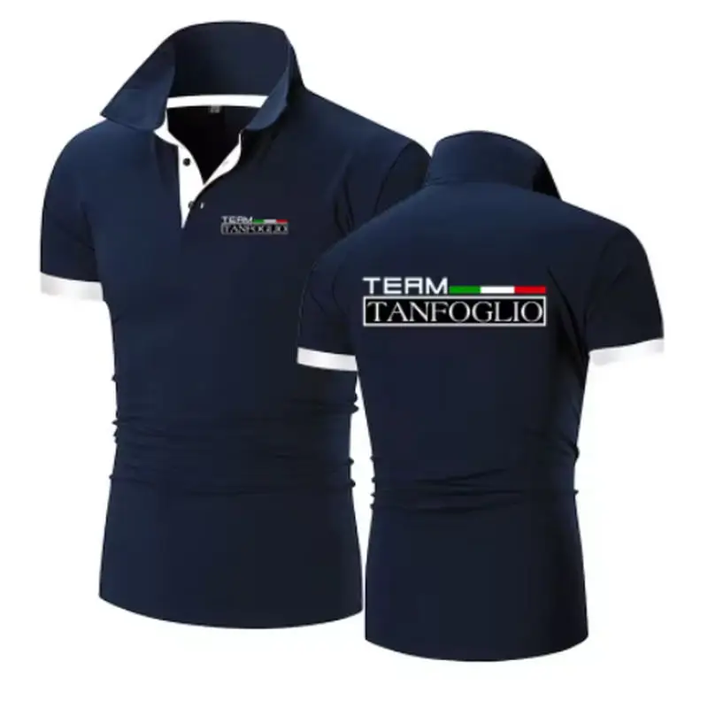 2026 Summer Tanfoglio Logo Print Popular Solid Color Simplicity Short Sleeve Mens Quick Drying Casual Cotton Handsome Polo Shir