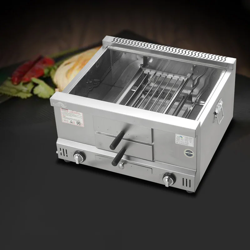 Commercial LPG Gas Grill Griddles Stainless Steel Flat Pan Pancake Maker Grilled Squid Teppanyaki Dorayaki Baking Machine