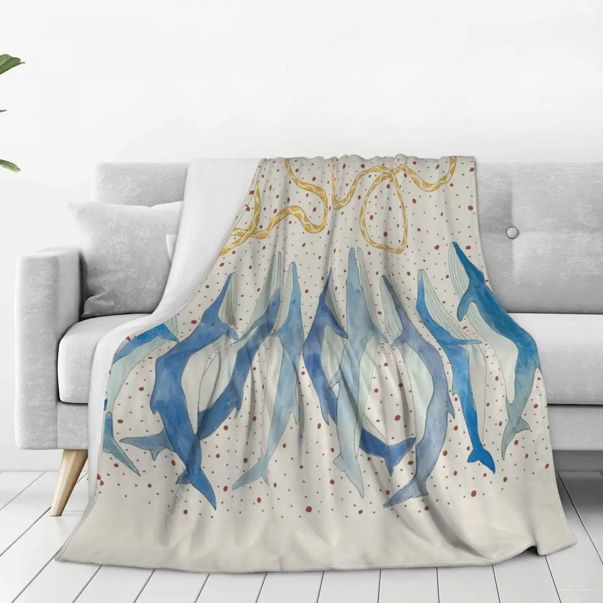 Fin Whales Praying Blanket Fleece Portable Throw Blankets Sofa Throw Blanket For Home Bedroom Outdoor Throws Bedspread Quilt