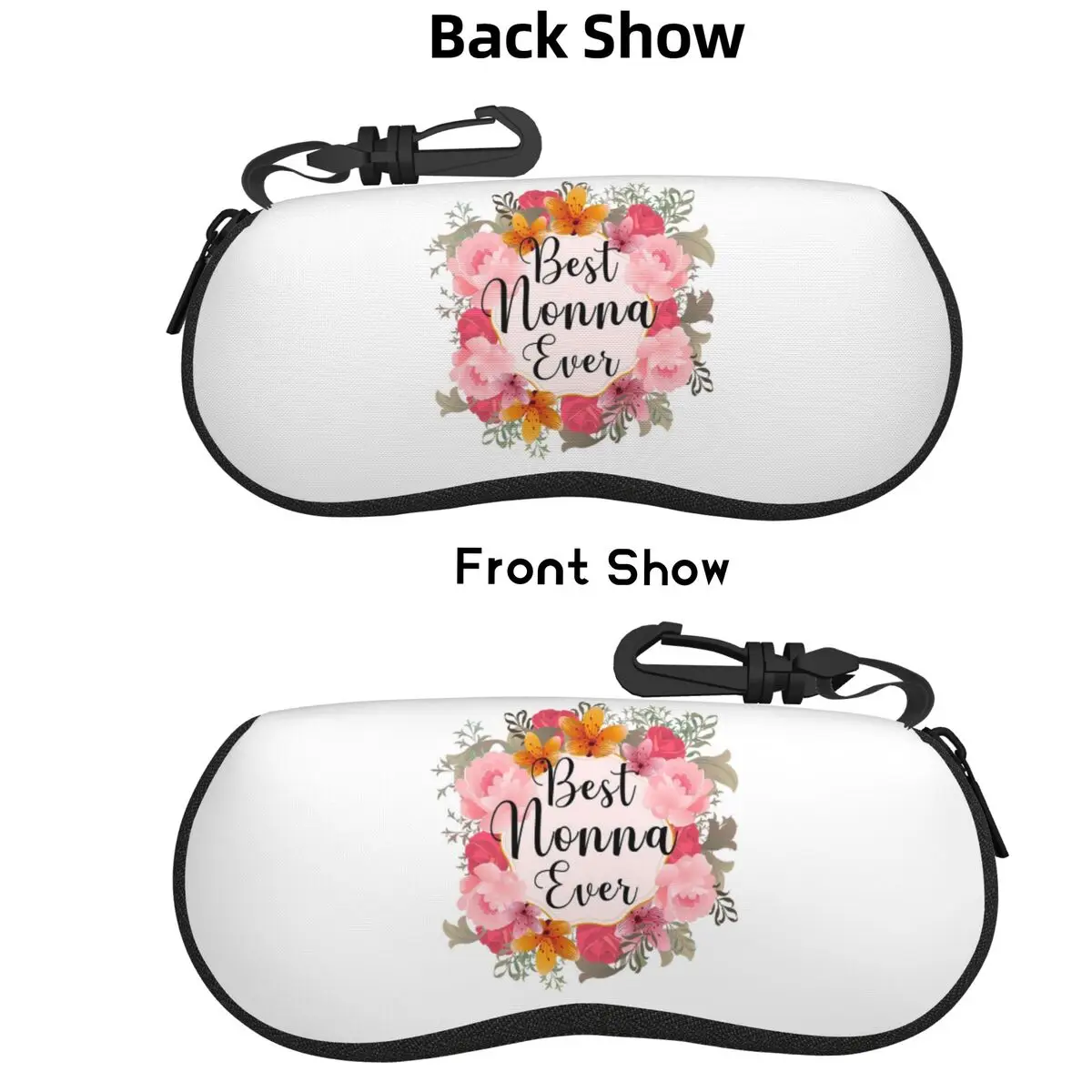 

Best Nonna Ever - Funny Grandma Mother Shell Glasses Case Portable Sunglasses Box Women Men Soft Eyeglass Bag Pouch