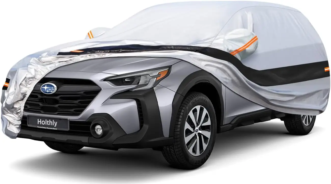 

10-слойный водонепроницаемый чехол для внедорожника Subaru Outback (1994-2025) для защиты от любых погодных условий, серебристый