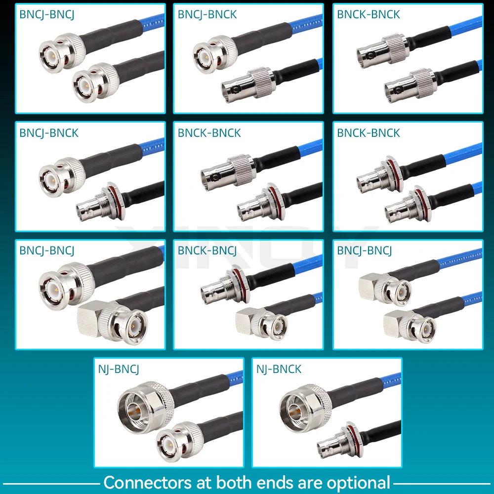 XINQY N/BNC RF Cable, DC-6GHz, Ultra-Flexible Low-Loss, RG142, PUR Double-Layer High-Shielding Cable