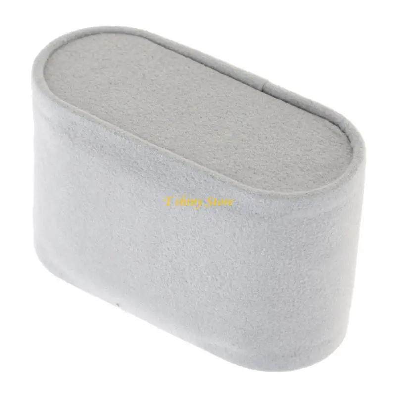 N58F Black Faux PU Leather Small Bracelet Watch Pillow Bangle Cushions for Jewelry