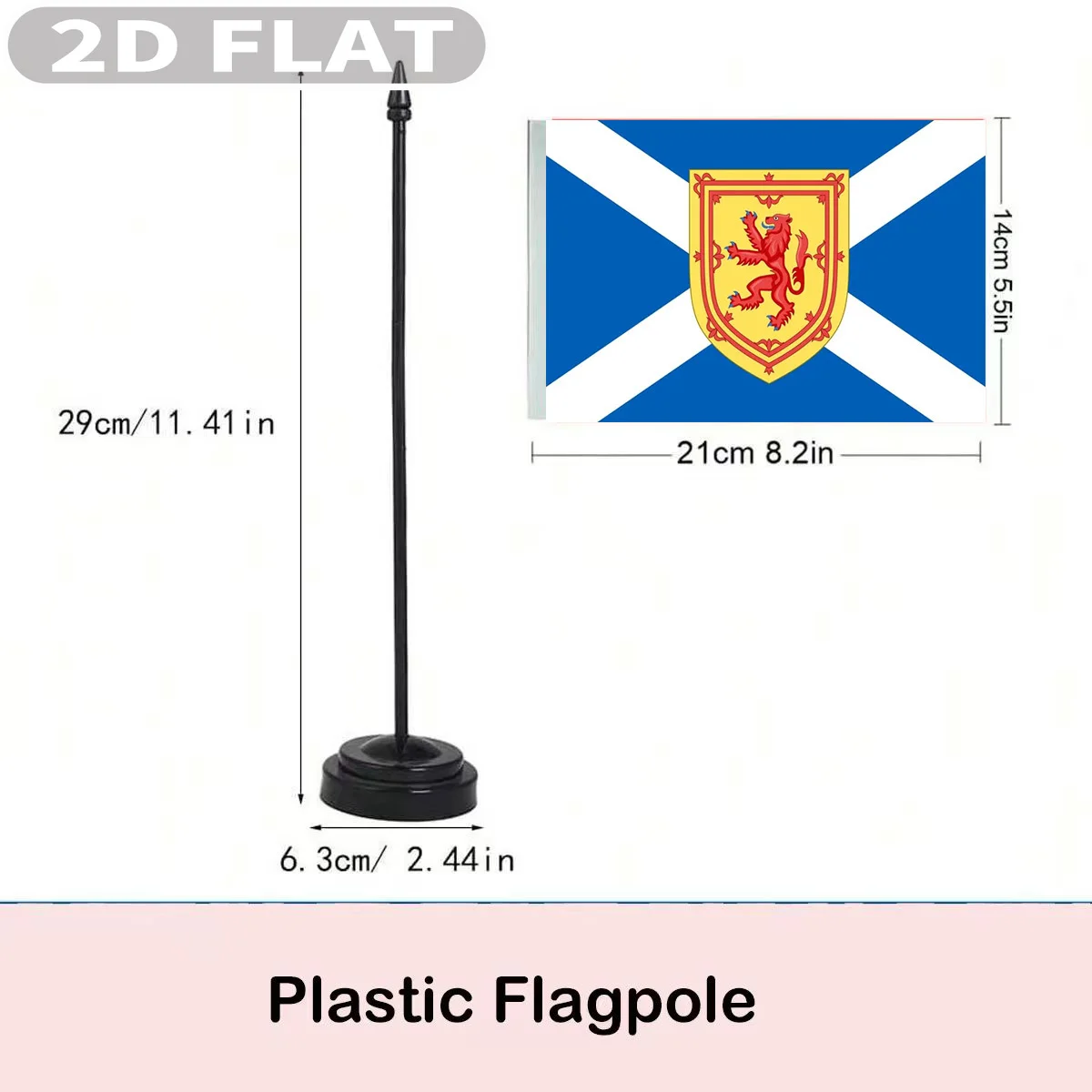 2pcs/5pcs Scottish Flag Office Desk Flag Table Office Flags, Mini Desktop Flag With Solid Pole and Base, 5x8 Inch,  Polyester