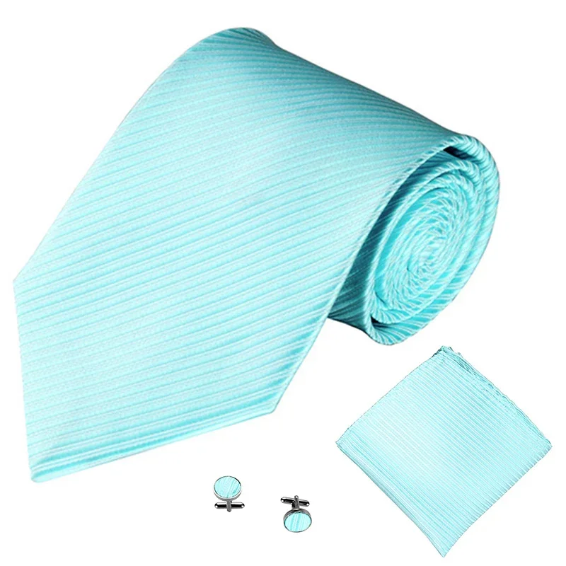 

Fashion Mens Ties Set Wedding Accessories Solid Striped Cufflinks for Men Women галстук Corbatas Para Hombre Gravatas Masculino