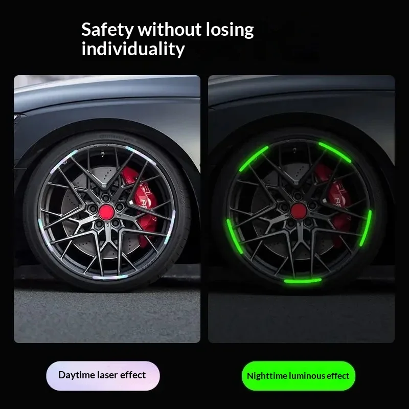 

20PCS Car Wheel Luminous Stickers Reflective Stickers Luminous Fluorescent Color Wheel Decoration Motorcycle Night Stickers