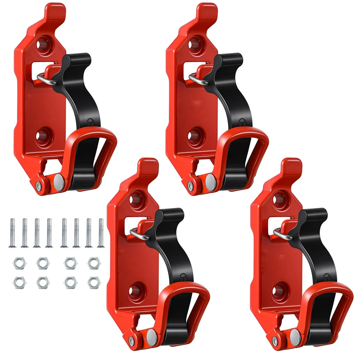 

Shovel Mount for Roof Rack, Metal Rubber Clamps, Wall Mounting Brackets, Quick Release Holder Mount Kit(4 Pcs) Red