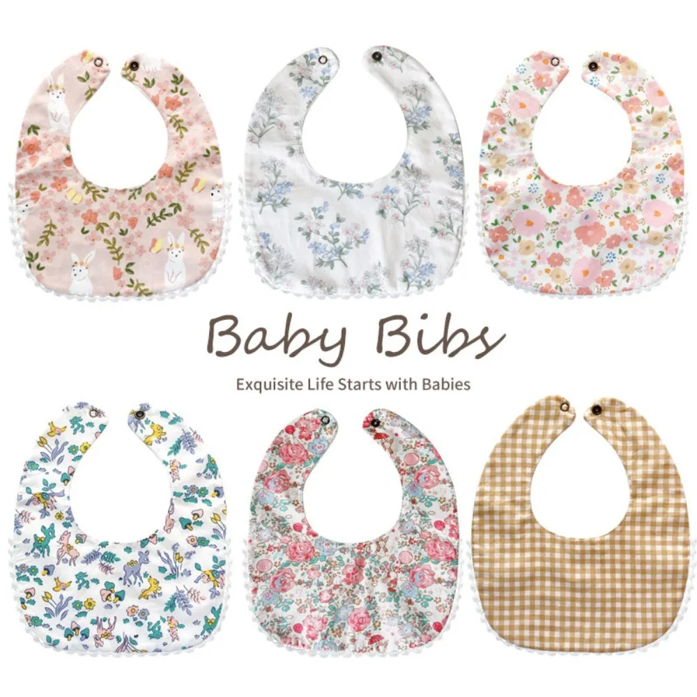 Cartoon Cotton Drool Stuff Bibs Colorful Korean Style Feeding Apron Saliva Towel Burp Cloth Baby Muslin Bibs Newborn