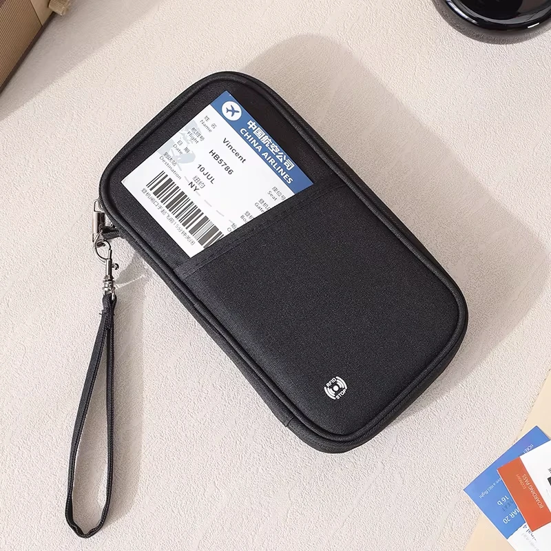 

RFID Blocking Passport Holder Wallet - For Family Travel Document Organizer with Credit Card Slots and Secure Essentials Bag for