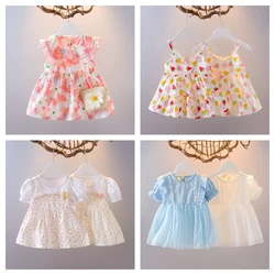 2024 Summer Baby Girl Clothing Newborn Infant Girls Dress Patchwork Mesh Princess Dress Toddler Kids Birthday Party Clothes