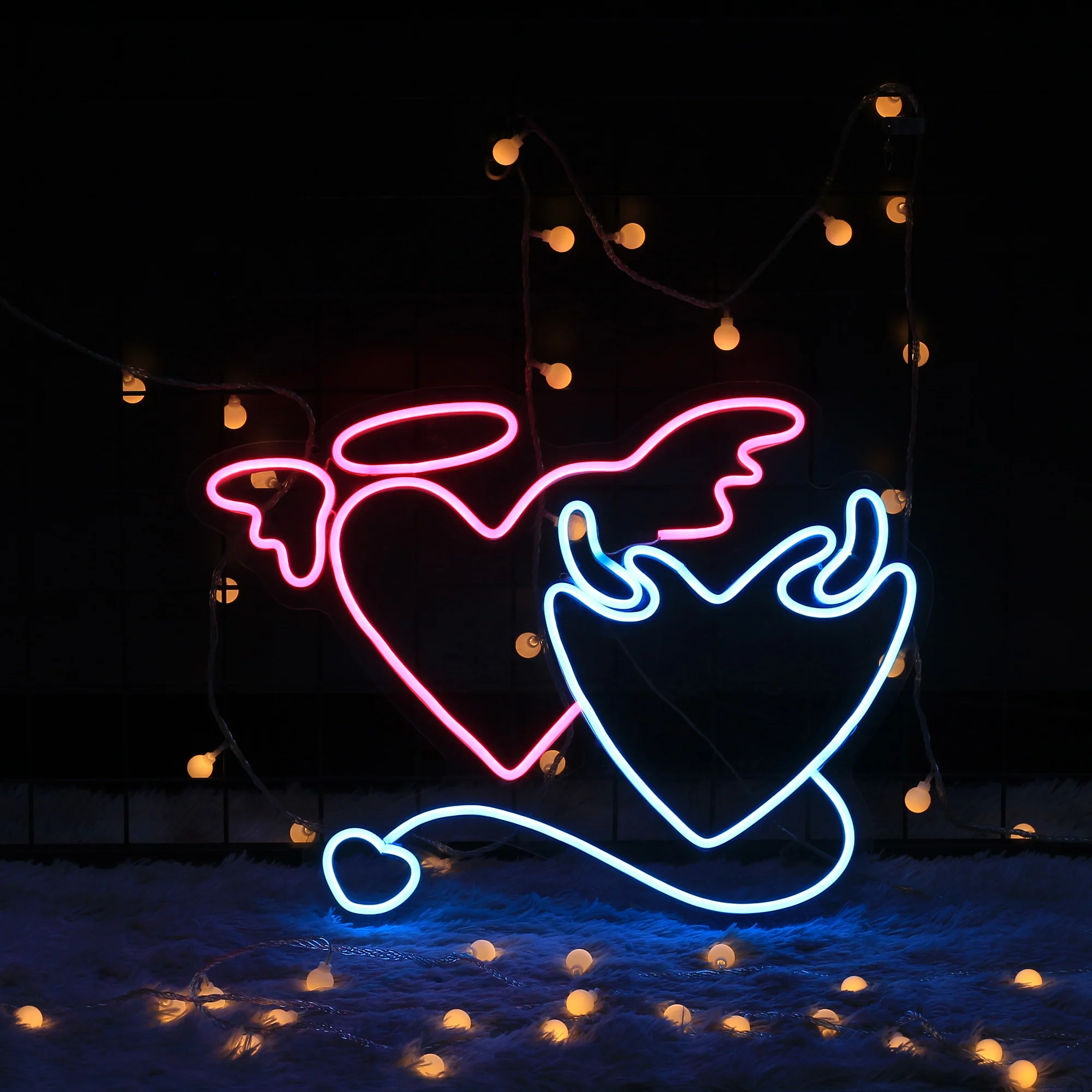 Love Angel Neon LED Light Signs Shop Pub Store Club Nightclub Wall Decor Wedding Birthday Party Restaurant Decoration Gift