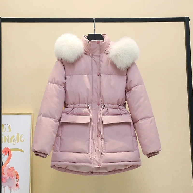 2025 novo inverno para baixo jaqueta acolchoada feminina coreano quente engrossar feminino algodão-acolchoado jaqueta inverno grandes bolsos grosso acolchoado jacke