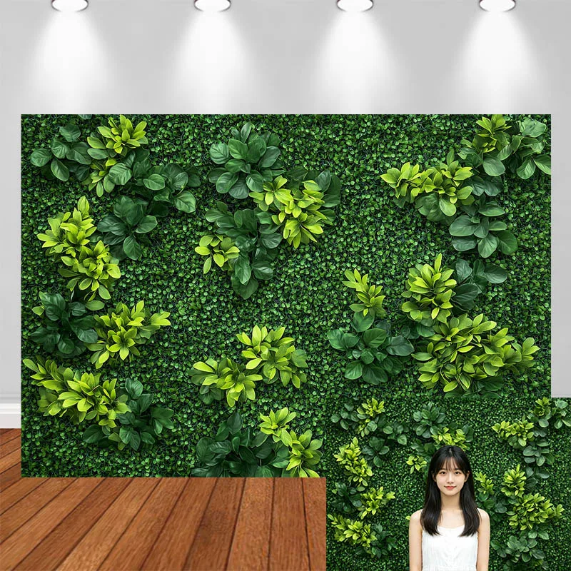 

LS Photography Background Full Screen Greenery Solid Green Decor Birthday Cake Smash Adult Kids Portrait Photo Backdrop Studio