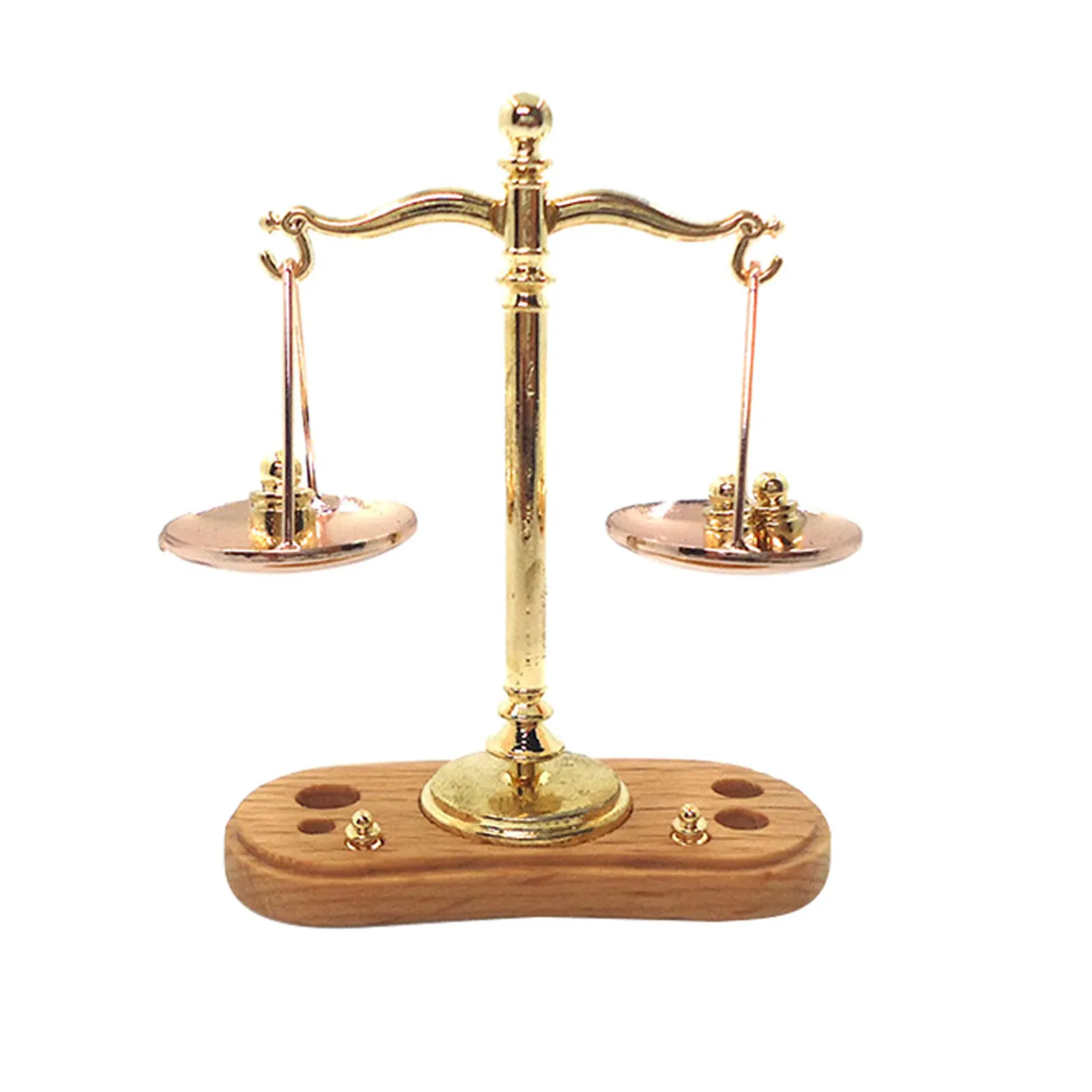 

1 set 1 Set Miniaturized Dolly House Kitchen Scale Mini Balance Weighing Plaything For Children High-Grade Wood Metal Material