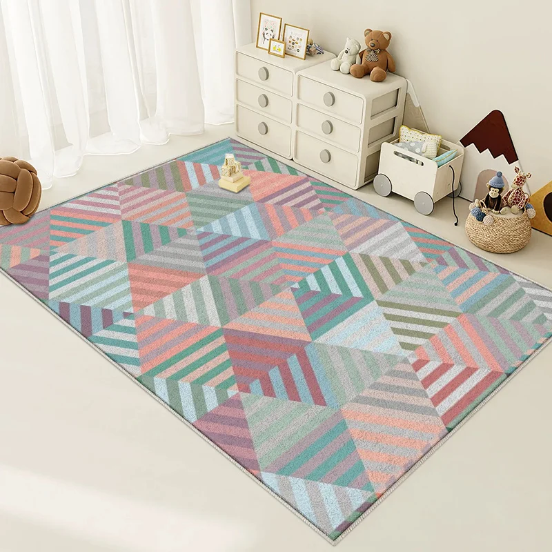 Nordic Arch Line Carpet Orange Grey Rug Living Room Coffee Table Floor Mat Bauhaus Abstract Geometric Circle Doormat