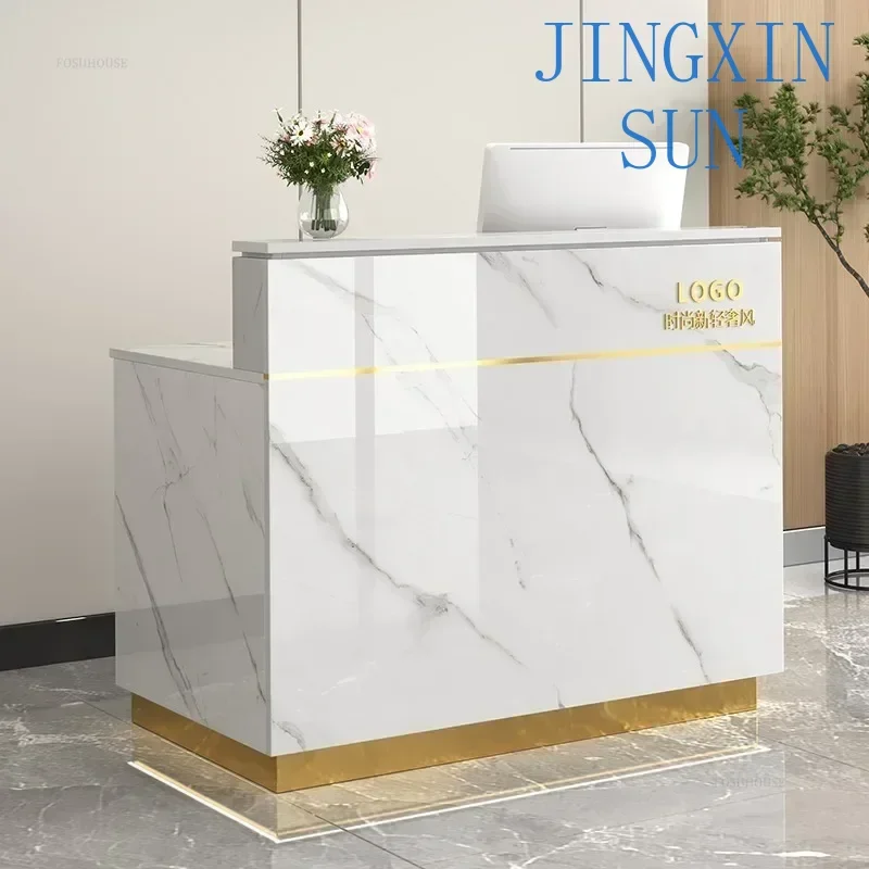 Beauty Clothing Barber Shop Reception Table Cashier Counter Luxury Modern Shop Reception Desk Office Furniture Front Desks