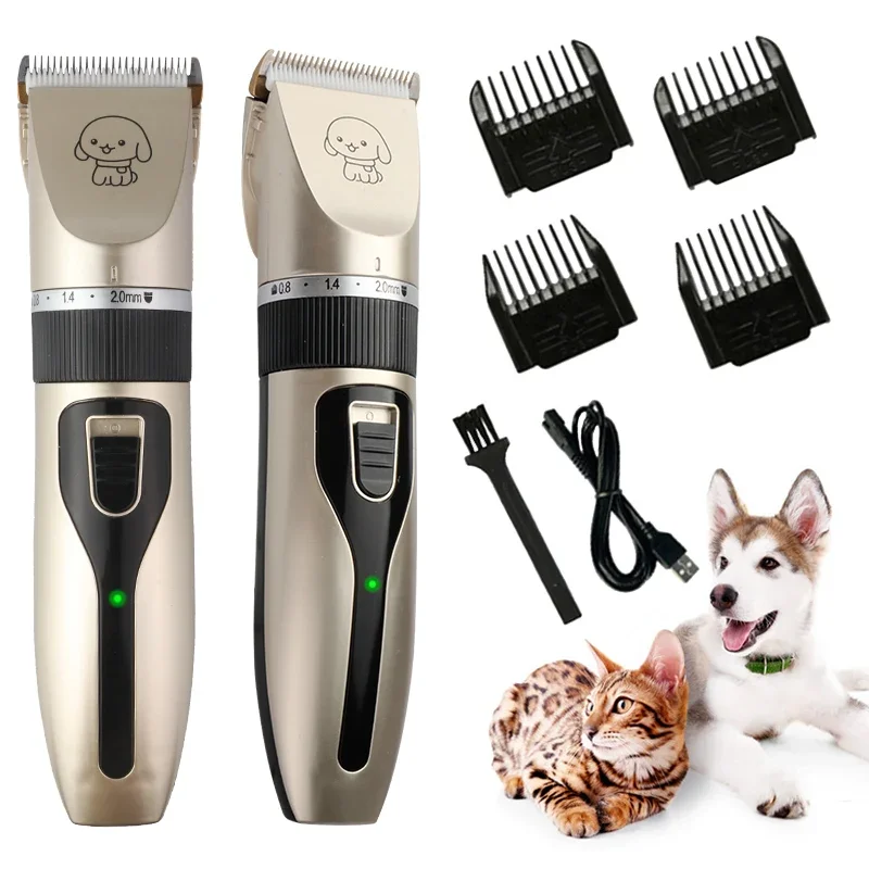 

Cat Dog Electrical Professional Hair Clipper for Pets Silent Hair Cutter USB Rechargeable Pet Grooming Clipper Set.