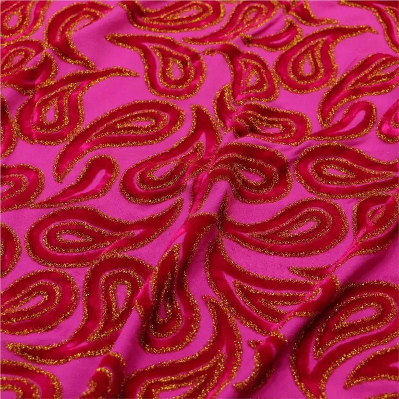 Knitted velvet jacquard fabric high-end custom dress cheongsam pattern