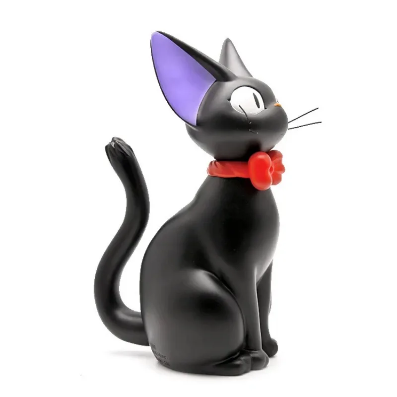 1pcs Cute Cartoon Animal Black Cat Figurines Kawaii Beard Cat Souvenir Figurines Gift H-25.5cm Pvc Piggy Bank Craft Decoration