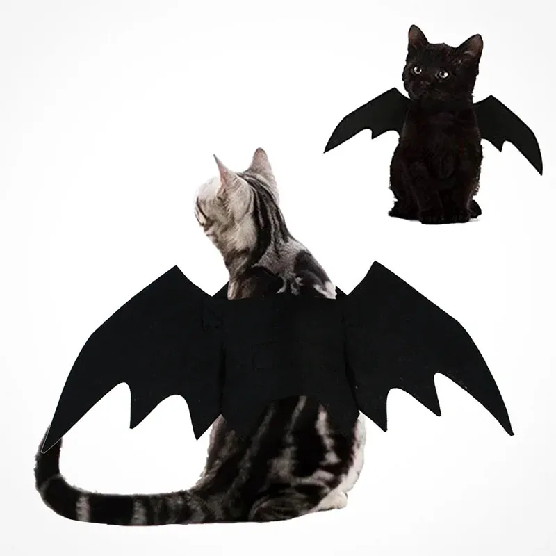 Bat Wings Vampire Cat Clothing Black Cute Fancy Dress Up Pet Dog Halloween Holiday Christmas Party Costumes Gifts Funny Clothes