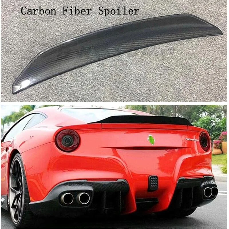 For Ferrari F12 2013-2022 Real Carbon Fiber Spoiler Rear Wing Trunk Lip High Quality Splitter