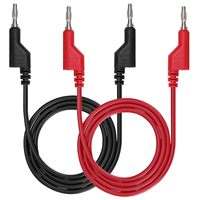 Stackable Banana to Banana Plug Test Leads 2PCS Soft Electrical Test Cable Wire 3.3ft/1m Red Black for Multimeter 1000V 15A