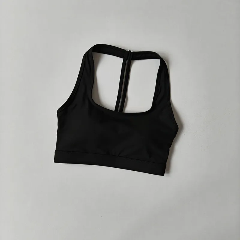 Schöner Rücken, T-förmiger Neckholder, stoßfester Push-up-Sport-BH, Damen-Trainings-Yoga-Bekleidung, Ein-Cup-Weste für hochintensives Laufen – Detail 6