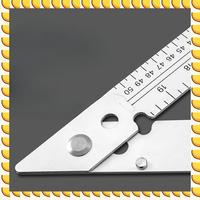 BAAU 45 ° Folding Triangle Ruler Multifunctional Ruler Aluminium Alloy Large Triangular Ruler Woodworking Drawing Tool Easy To U