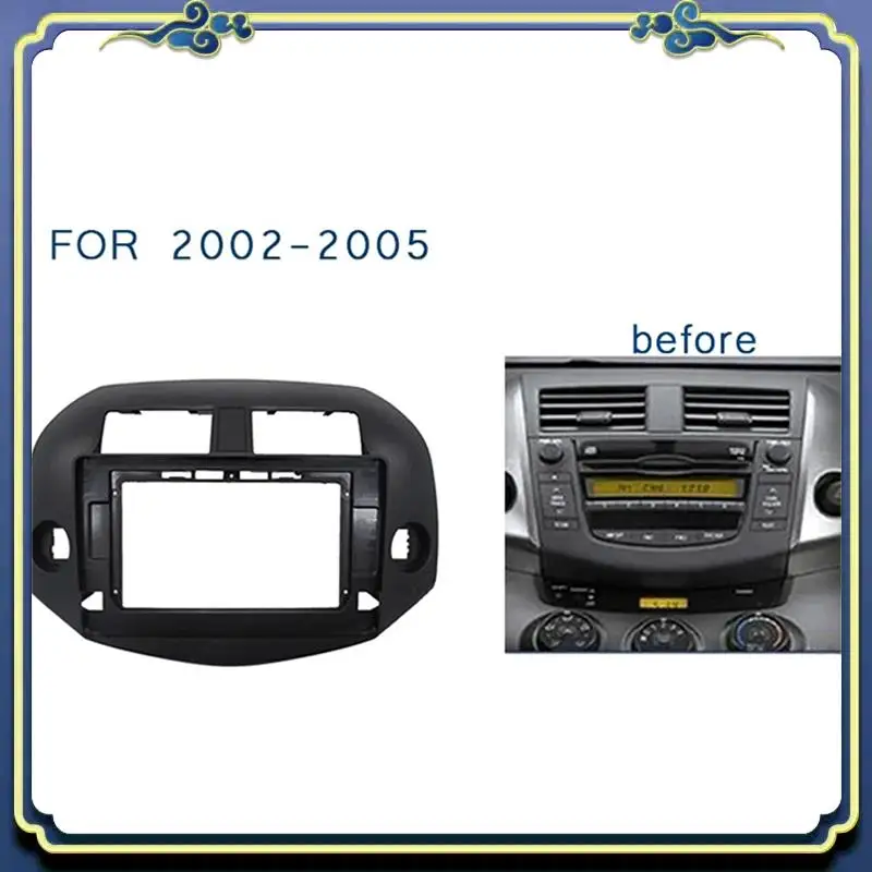 AU16-2 Din 10.1 Inch Car Audio Dash Trim Panel For Toyota RAV4 2007-2012 Center Navigation Bezel Double Radio Player Frames