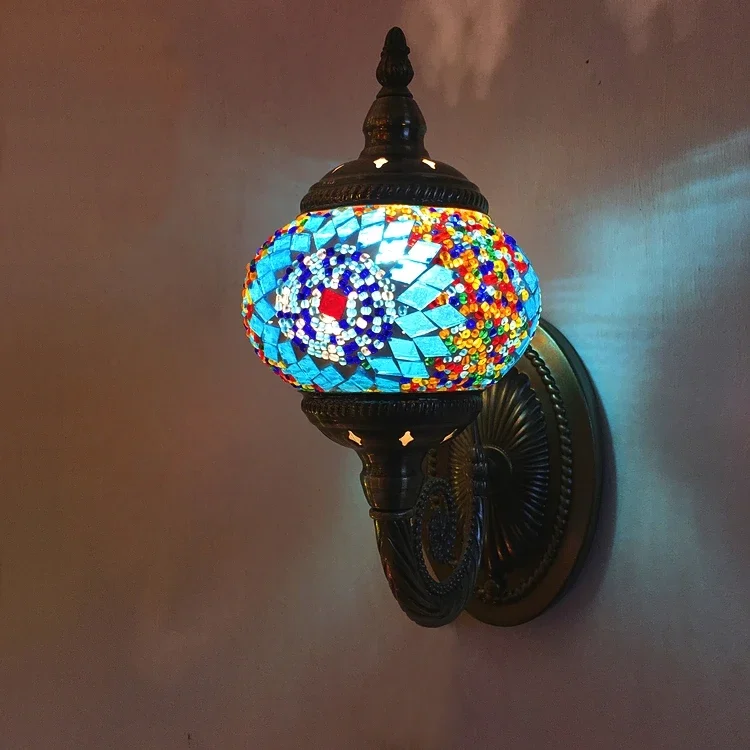 Mediterranean exotic style wall lamp, retro, nostalgic, romantic, handmade TV wall, corridor, caf é wall lamp