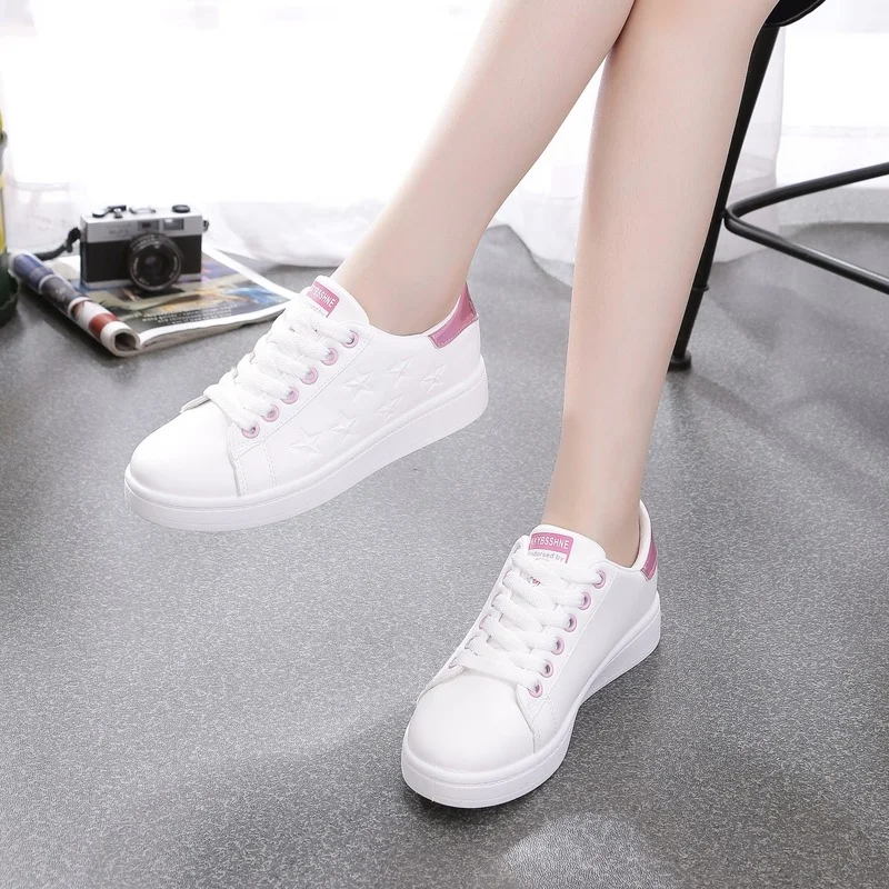 2022 Women Casual Shoes Summer Autumn White Sneakers Platform Lace-Up Woman Walking Shoe Fashion Women\'s Skateboard Shoes