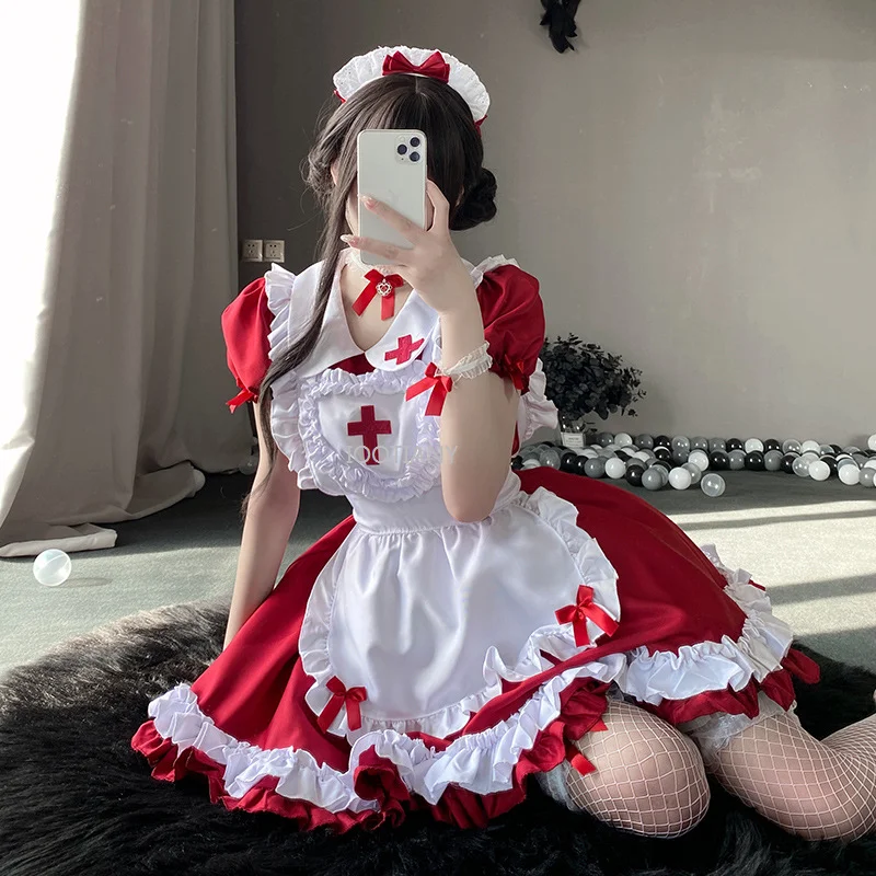 女の子のためのロリータのコスプレ衣装、かわいい日本の衣装、柔らかいアニメ、クロスの人魚、ハロウィーン、カーニバル、パーティー、ステージパフォーマンス