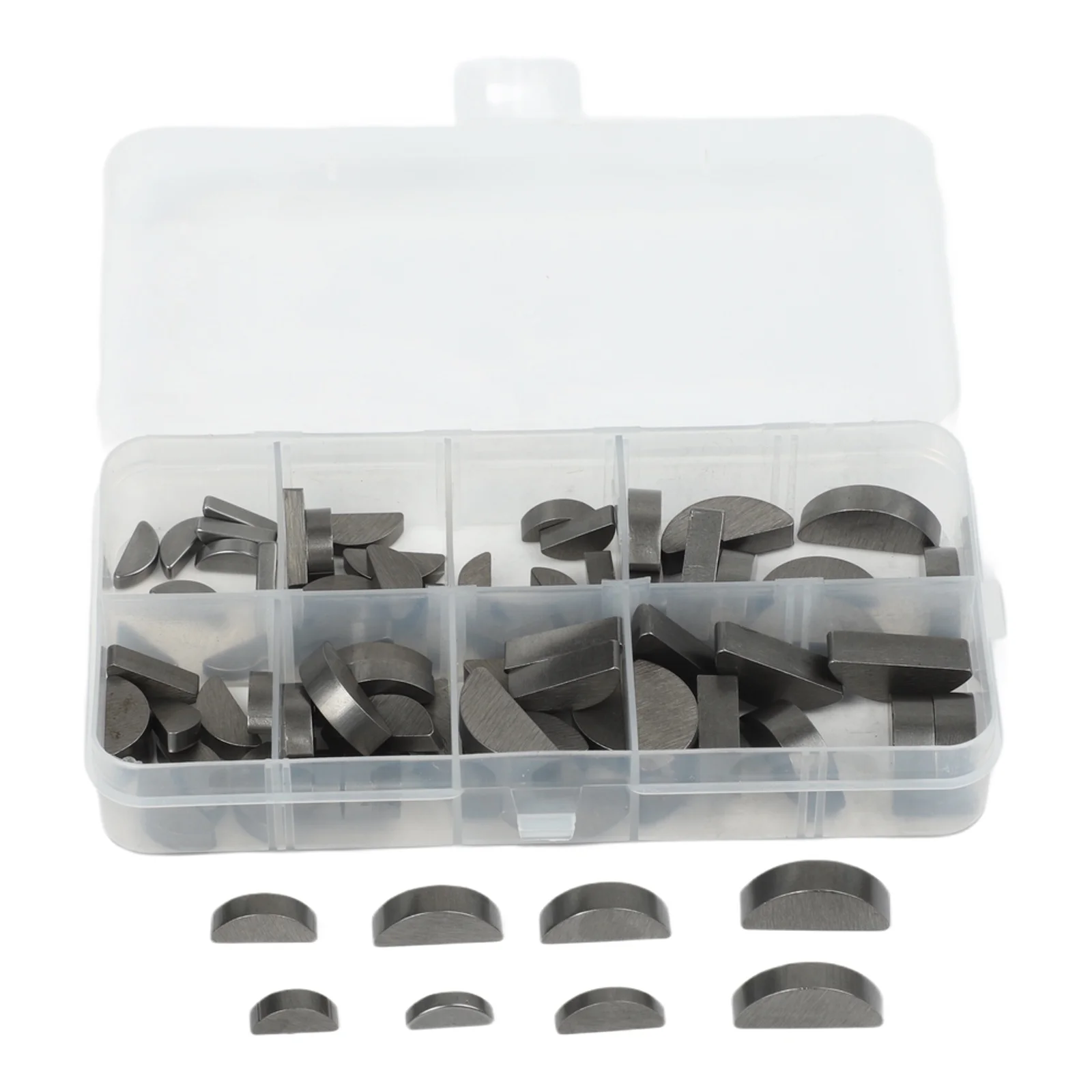80pcs Carbon Steel Key Assortment Set Half Moon Keys Metric Keyway And Key Shaft Crank Key For Mechanical Crankshaft