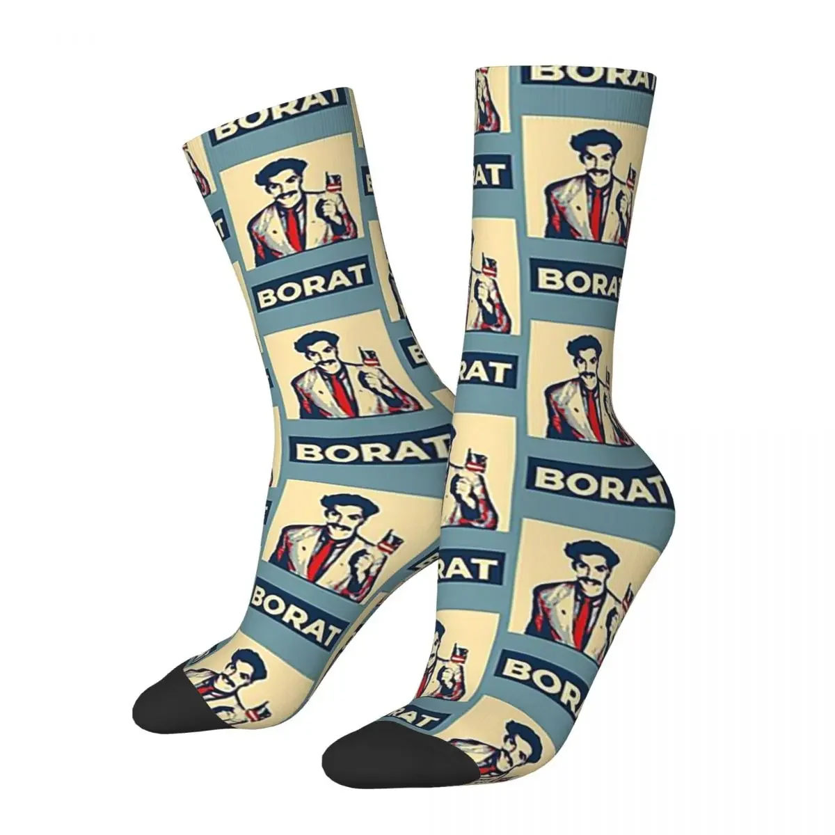 Borat For President Socks Harajuku Sweat Absorbing Stockings All Season Long Socks Accessories for Unisex Gifts