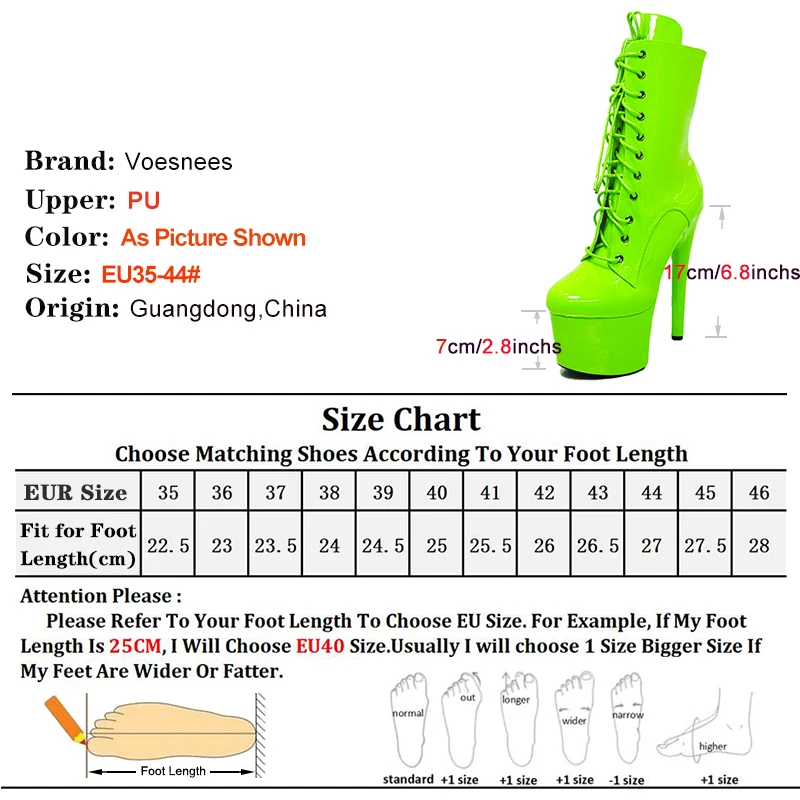 Fashion Sexy Knight Female 7 Inch High Heel Platform Ankle Boots for Women Autumn Winter Shoes 17cm Black Pole Dancing Boots